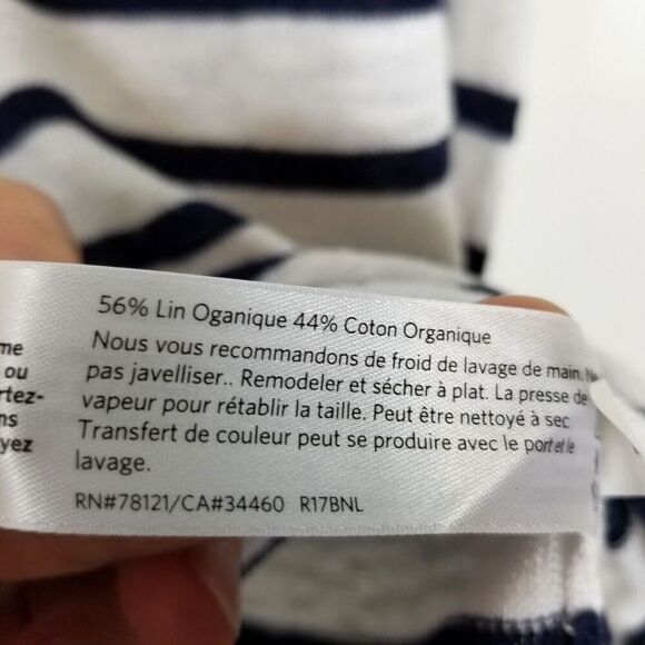 Eileen Fisher Women Organic Linen Cotton Light Sweater Size M Petite Striped - Picture 6 of 6